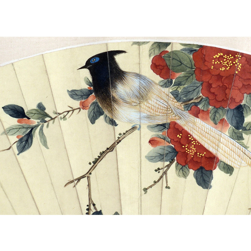 田世光《花鸟》纸本扇面