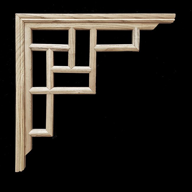 东阳木雕吊顶角中式装修实木仿古雕花线条镂空花格欧式角花梁托