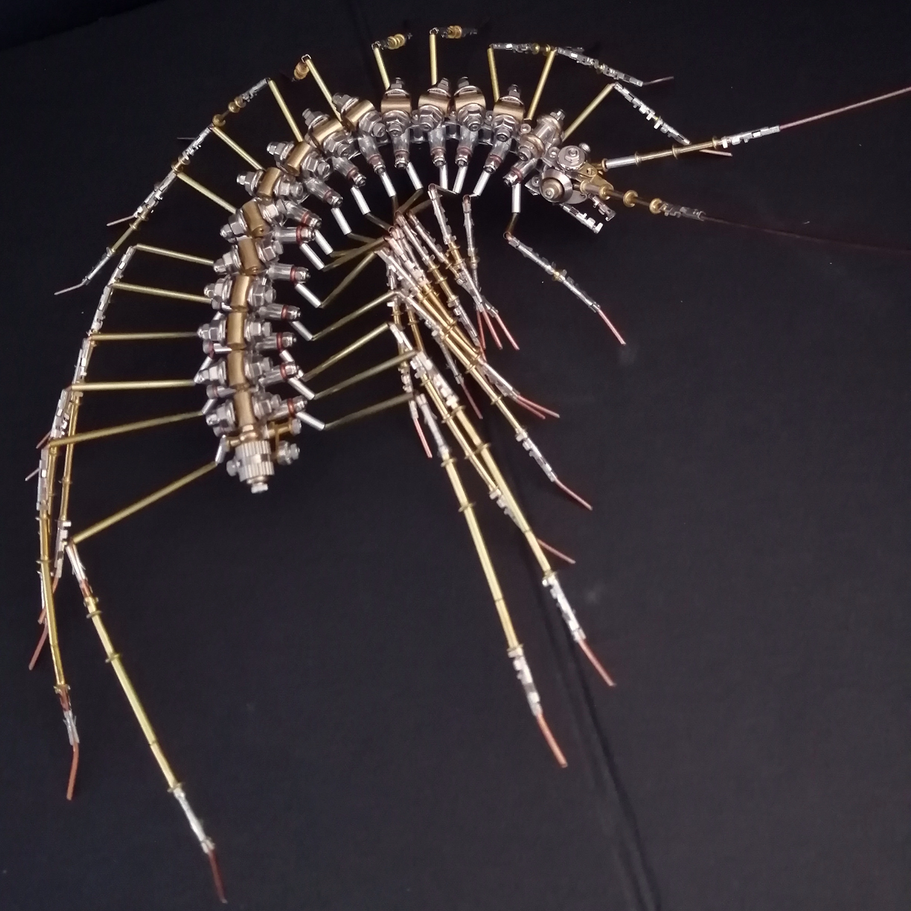 机械蚰蜒金属拼装昆虫高难度积木3D立体拼图玩具模型创意生日礼物