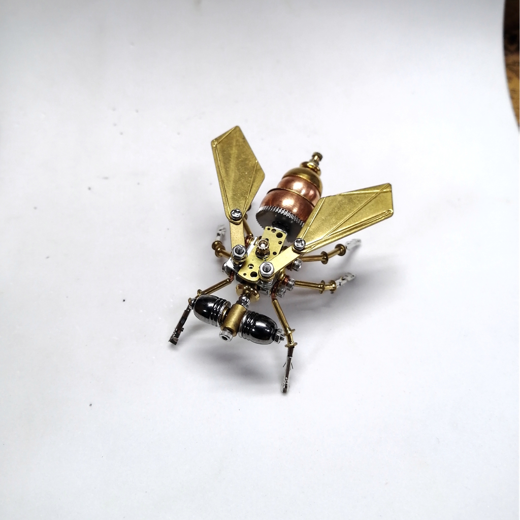 蒸汽朋克机械昆虫小苍蝇DIY金属拼装模型益智解压拼图玩具