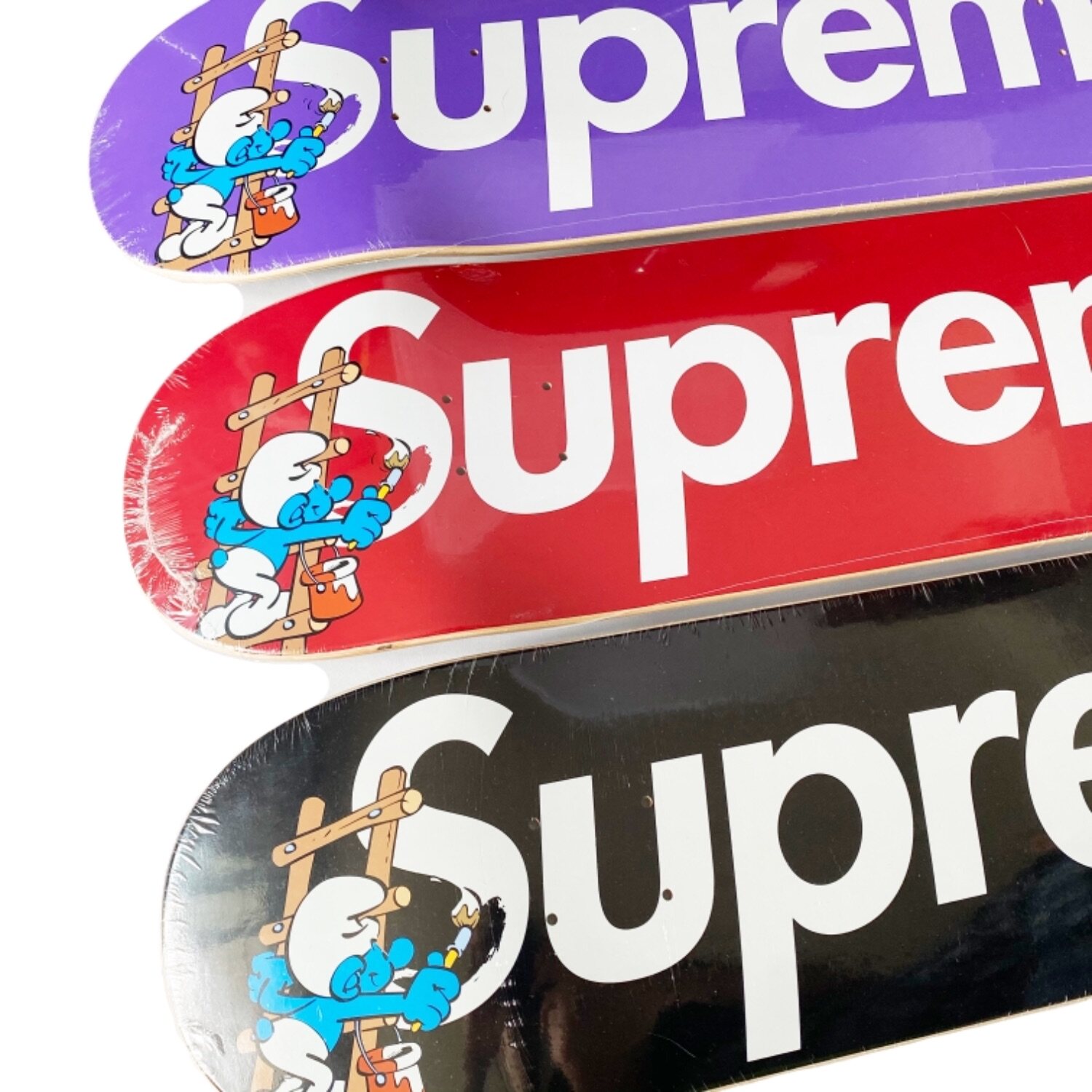 miki现货 supreme fw20 smurfs skateboard 蓝精灵 box logo滑板