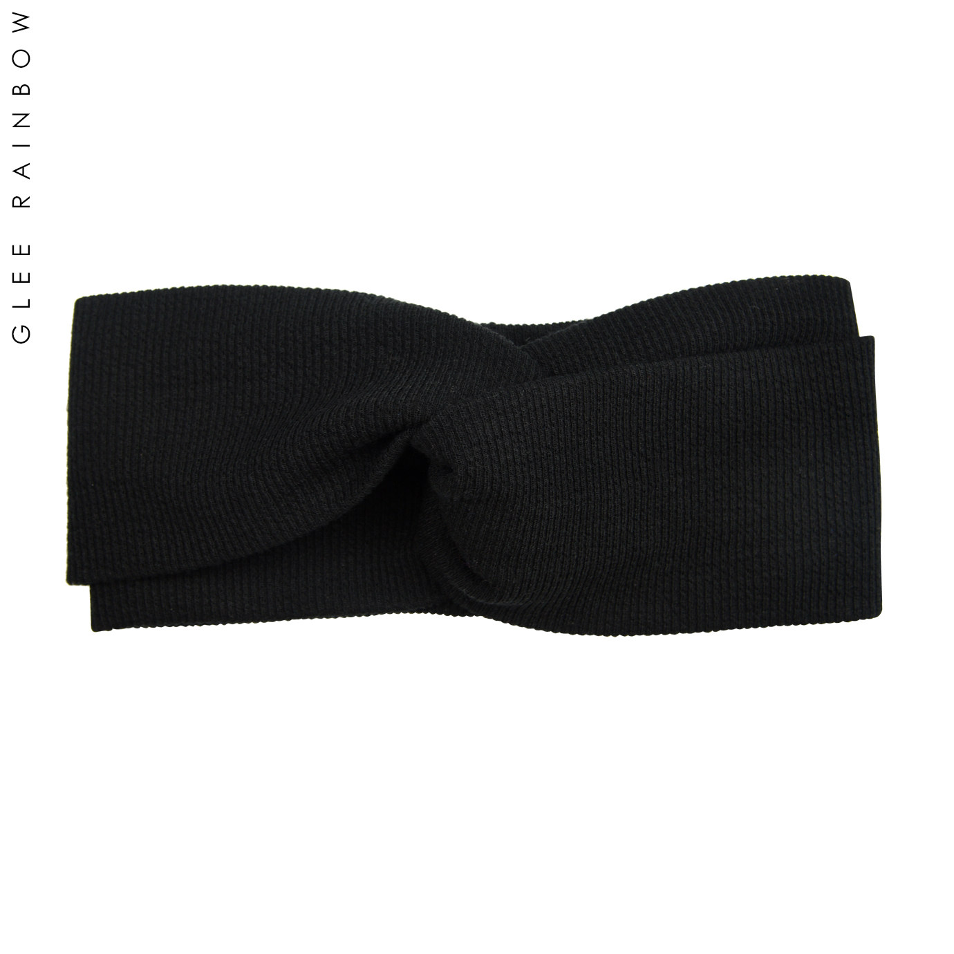 glee rainbow 独家黑色超宽秋冬针织厚实潮发带