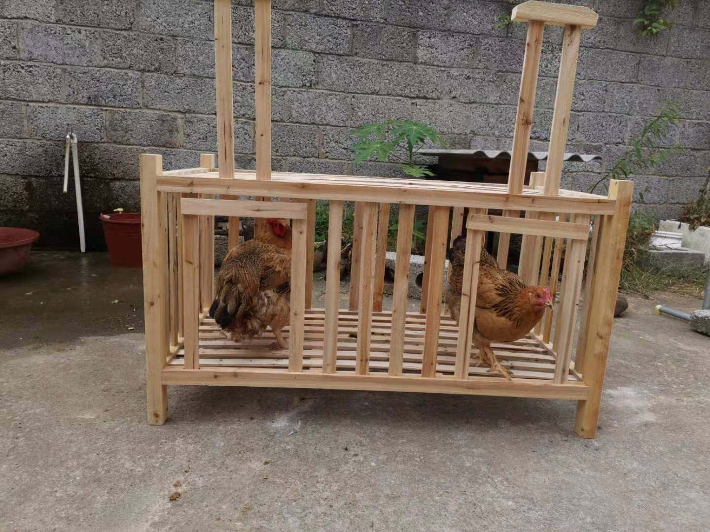 实木鸡笼 杉木家用老式阳台养鸡鸭简易鸡舍家用大号户外养殖笼窝