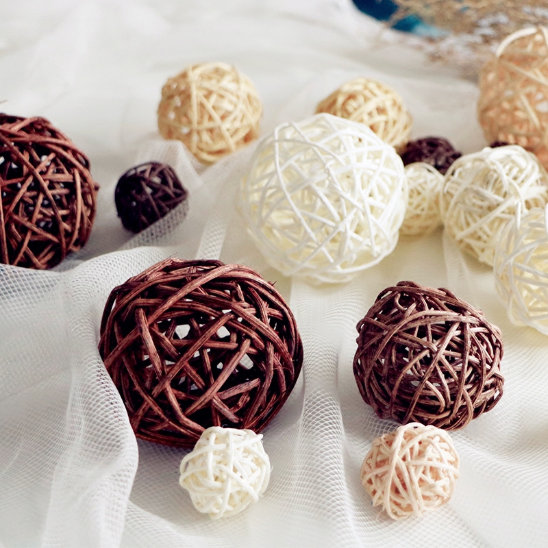 客厅手工编织藤球室内挂饰品幼儿园学校干花挂饰摆件拍照背景道具