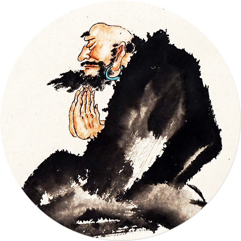 茶画名家 魏德新《悟道》客厅装饰