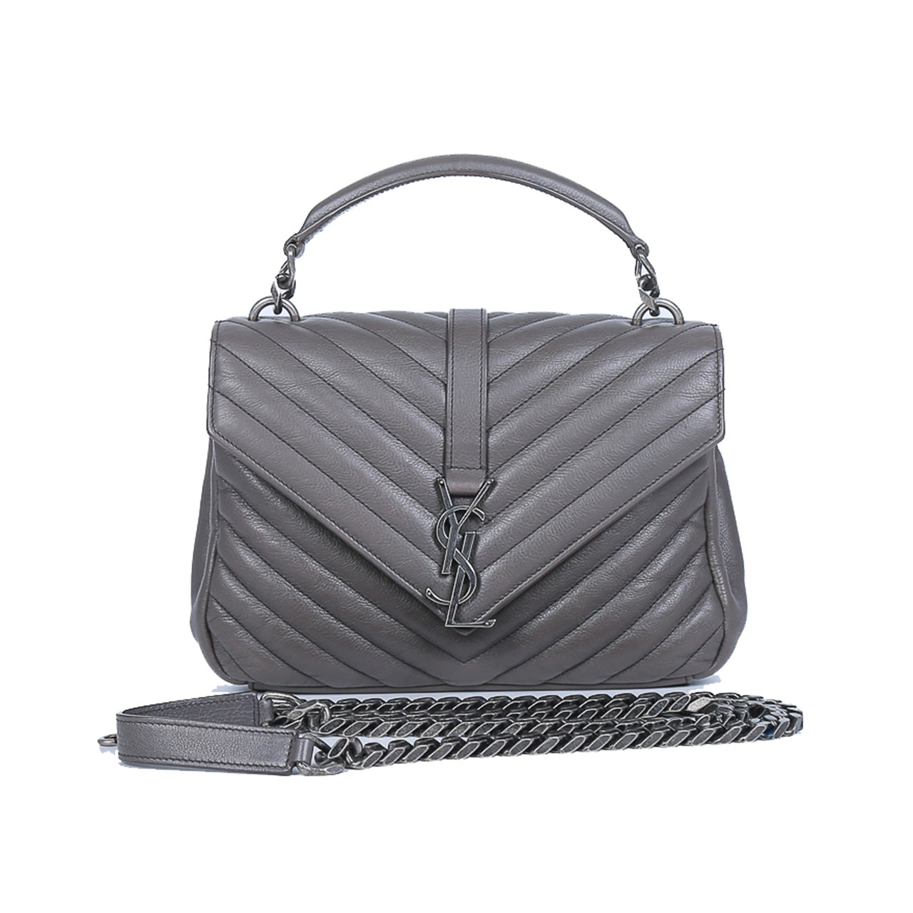 [9.5新]圣罗兰ysl女士大象灰手提单肩斜挎邮差包
