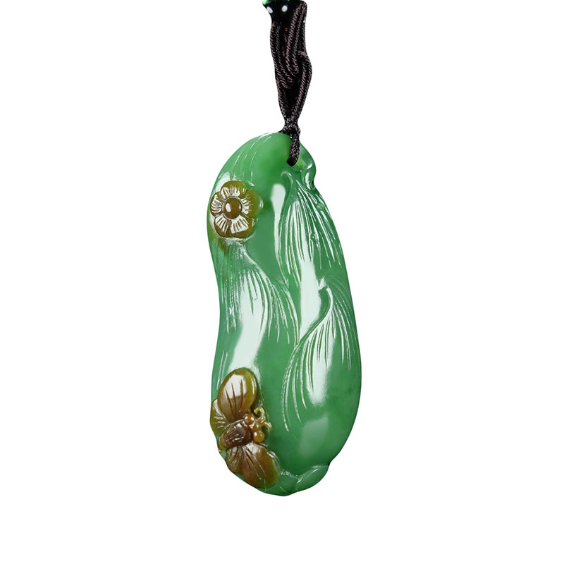 王朝安玉雕工作室 王朝安工作室和田玉碧玉竹笋挂件平安扣生肖观音