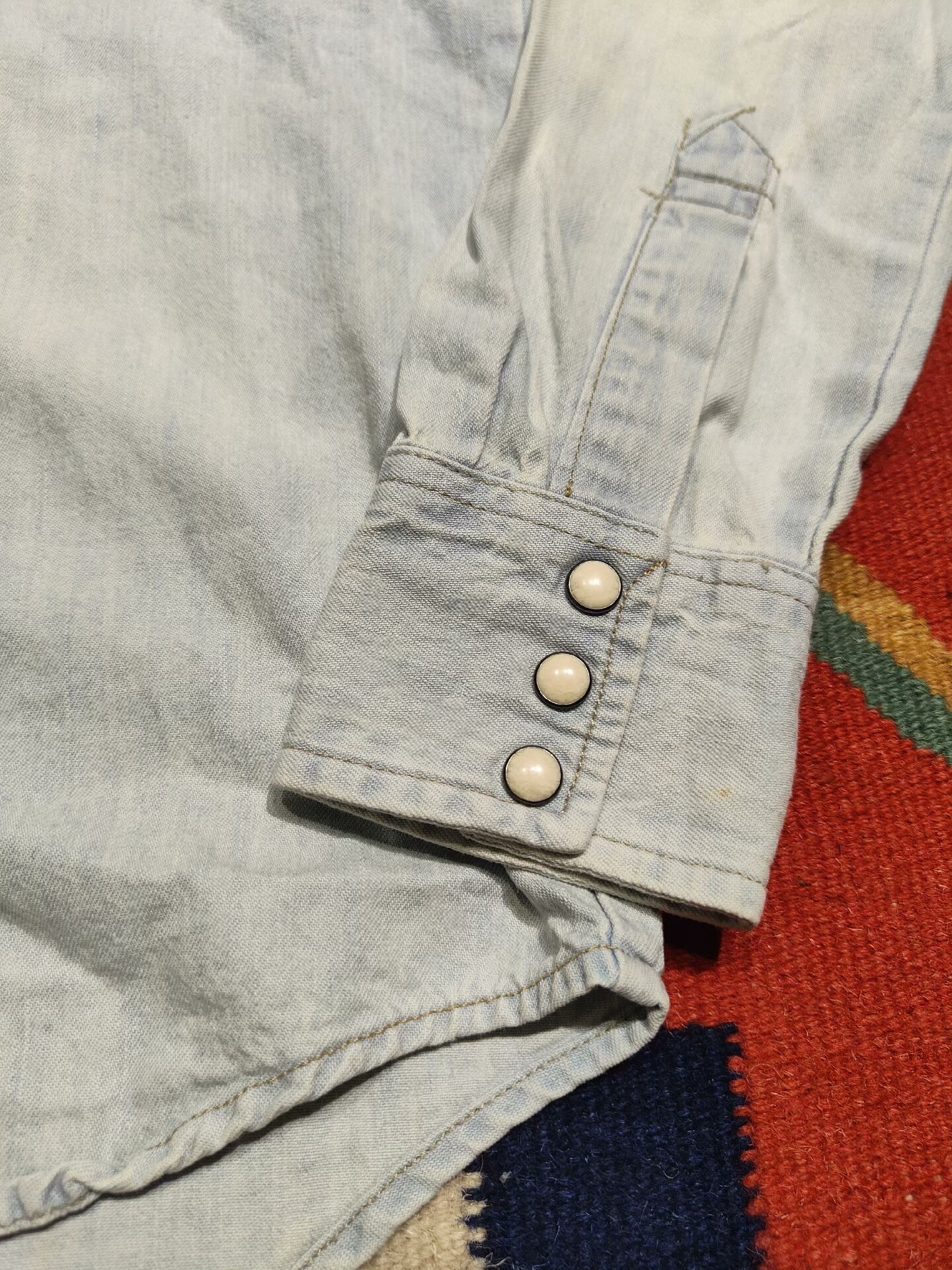 RRL Ralph Lauren Western Denim Shirt — detail