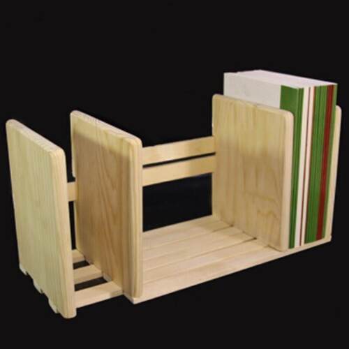 工匠时光 新品实木伸缩书立 简易书架 创意学生木质可伸缩书架 桌_不