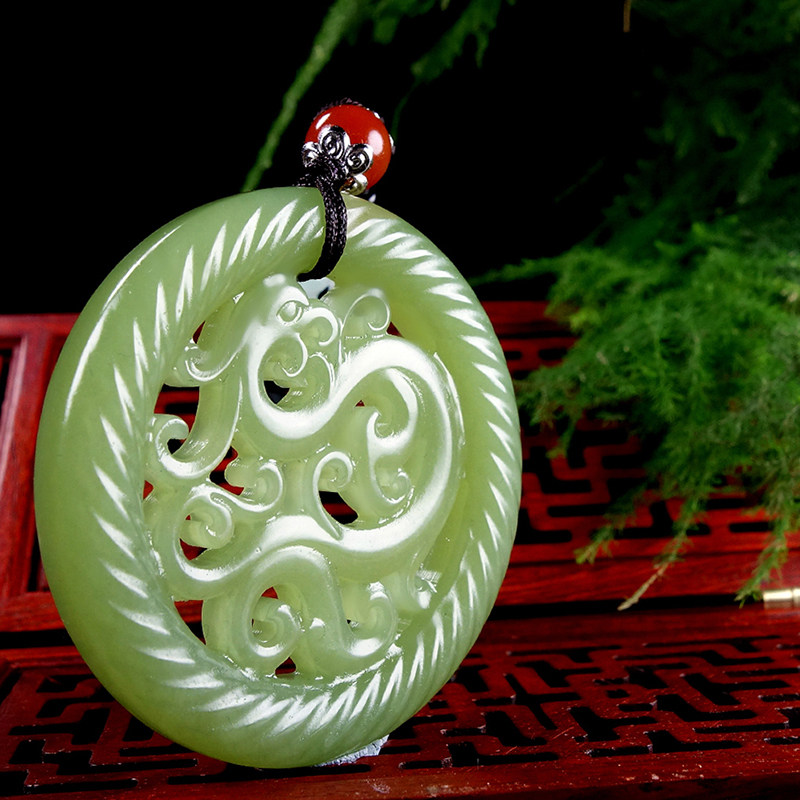 【寓意:有凤来仪】w和田玉黄口料仿古凤挂件33.19克