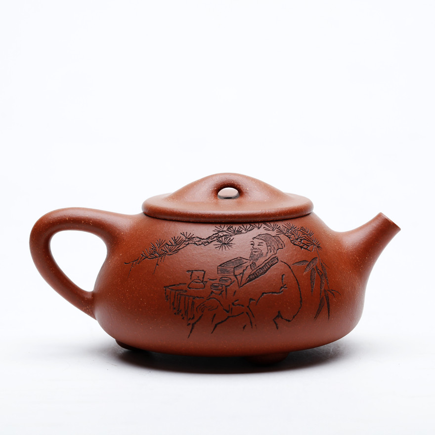 智壶人紫砂艺术  助理工艺美术师 张玲玲 景舟石瓢 降坡泥 300cc 起