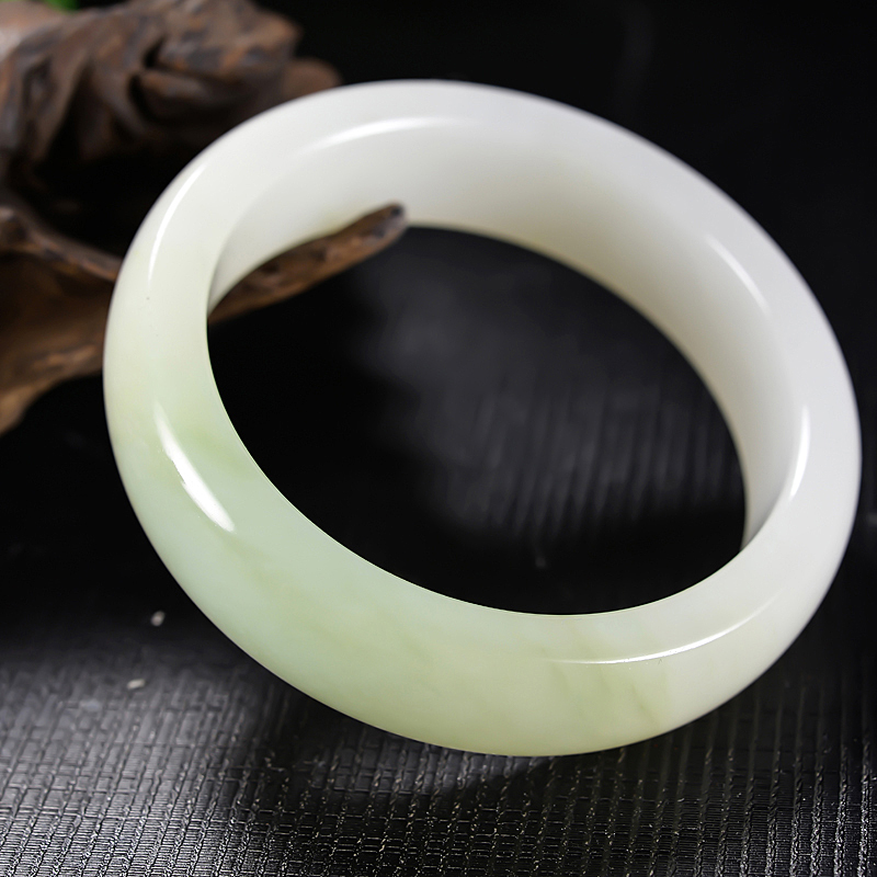 【保值增值飘翠】翠青和田玉 富贵手镯 内径约5760.1mm 88.08克