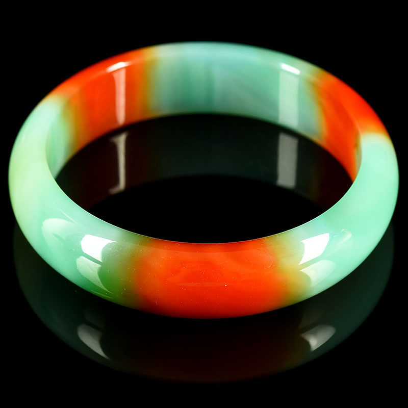 【特色三色玛瑙手镯】59.60克 精选晶莹剔透正圈玛瑙手镯