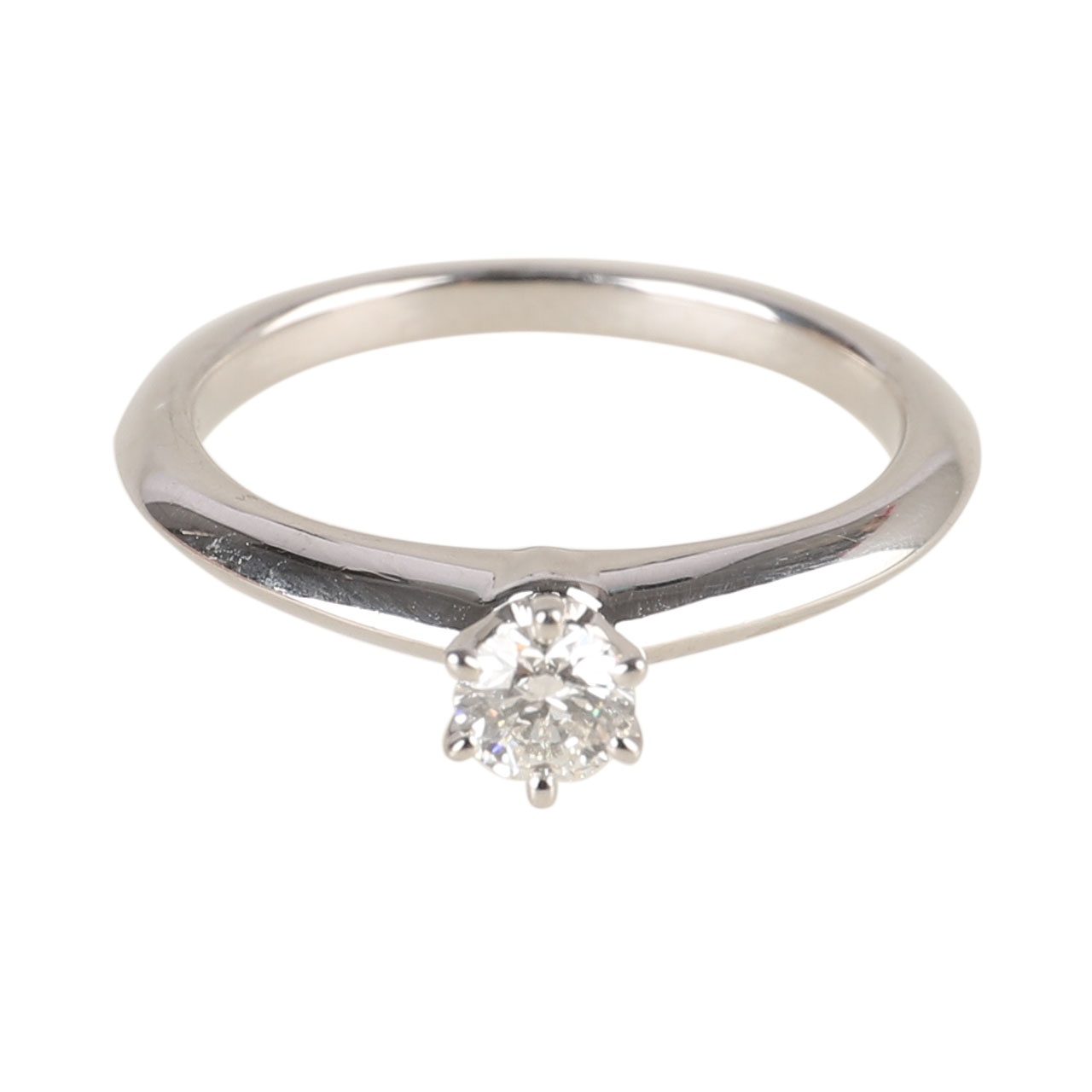 8新]蒂芙尼tiffany co女士铂金pt950钻石0.19戒指环8号