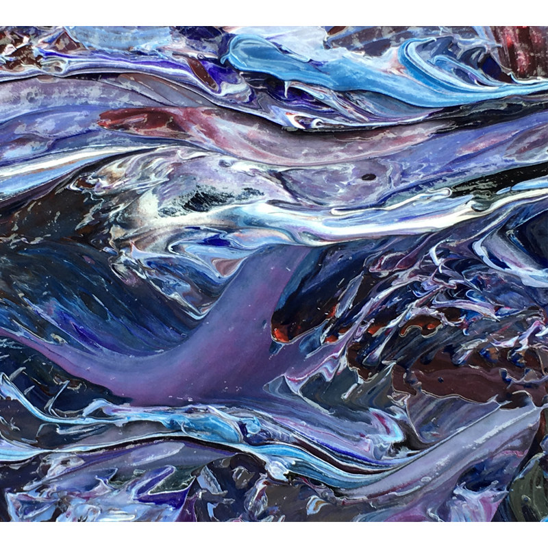 袁素艳《旭日渲染福海》大尺幅原创孤品布面油画 知名画家 艺存