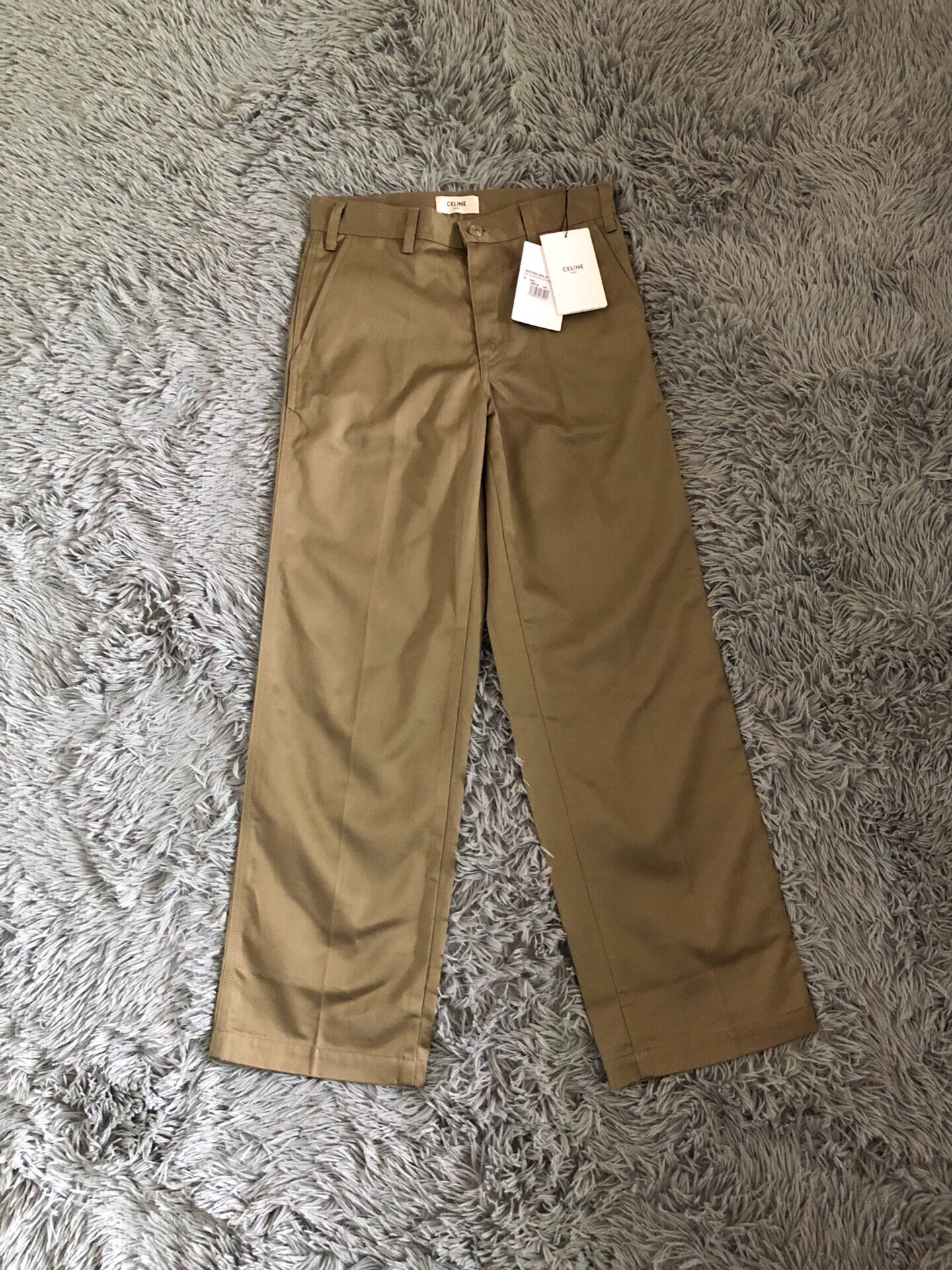 Celine Military Green Straight-Flared Pants