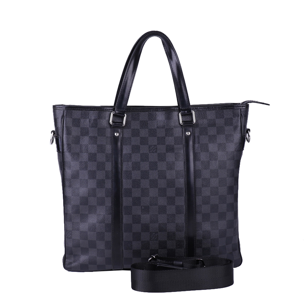 三折即刻拍[9.5新]路易威登lv男士黑棋盘手提包公价15100