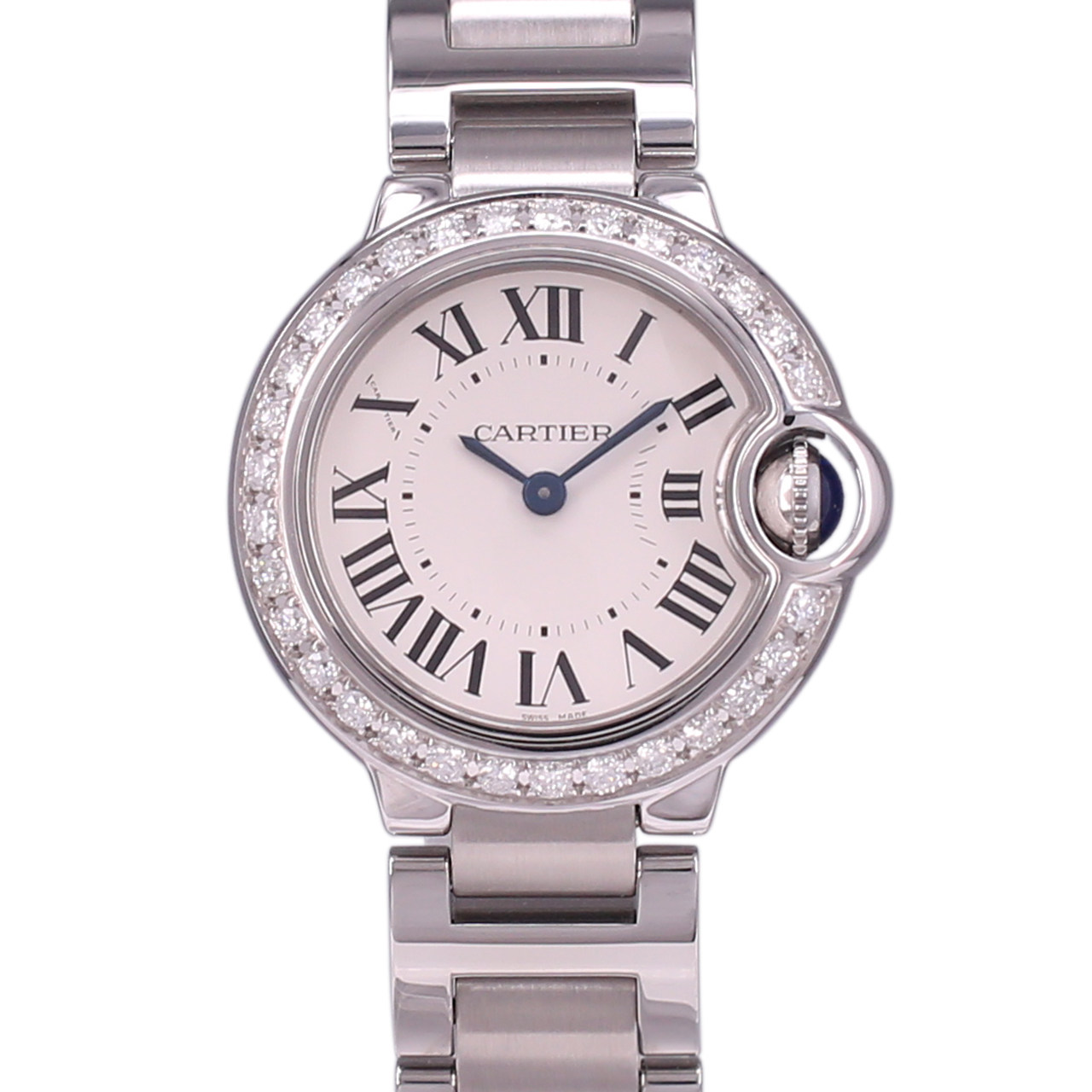 [免费送检][9.8新]卡地亚女表蓝气球精钢后镶钻w69010z4