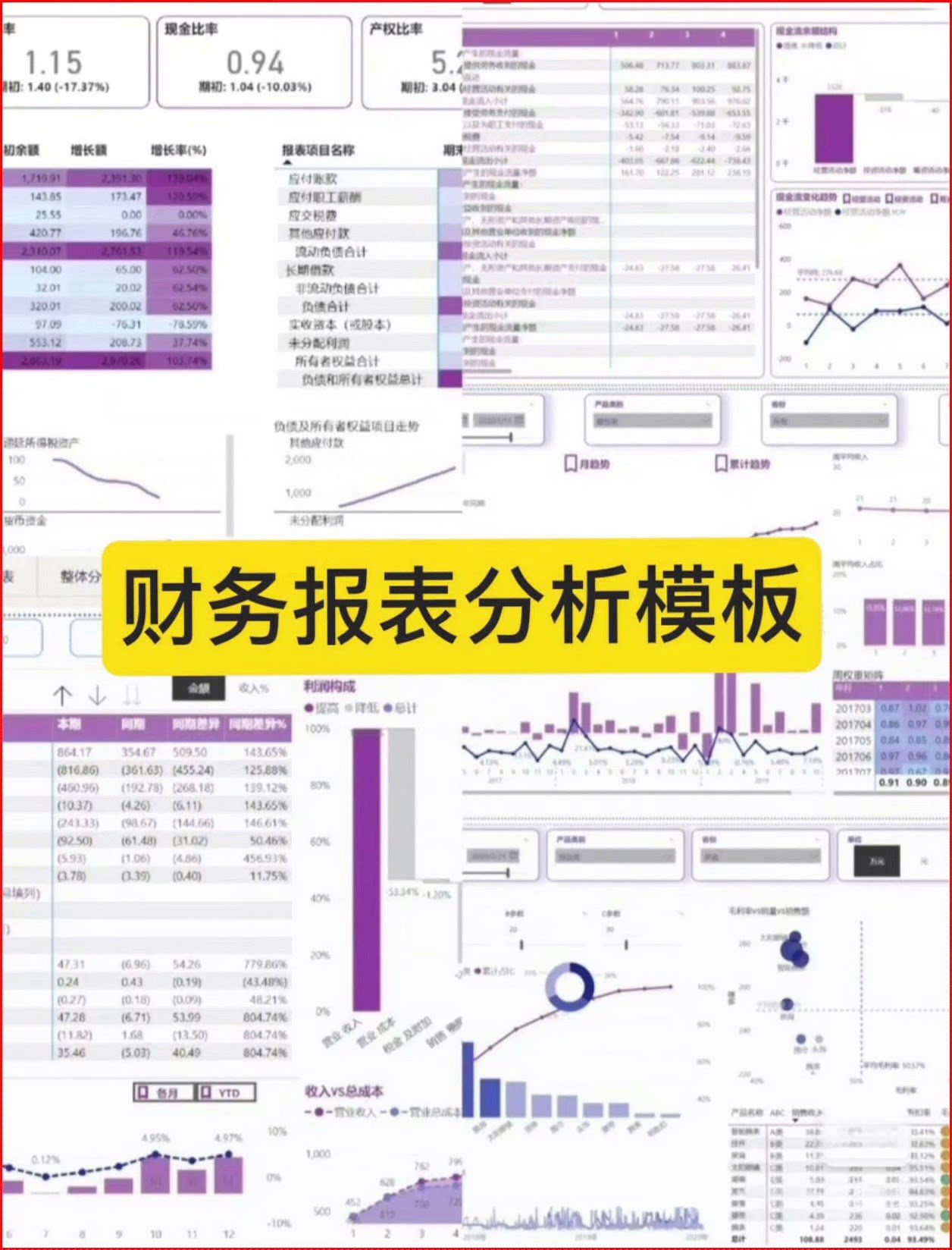 财务 bp 报表分析模板_power bi (可套用，可用于自学参考）