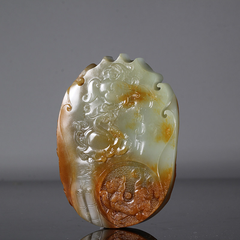 玉雕名家吴继光作品【龙马精神】新疆和田玉籽料龙马把件233.47g