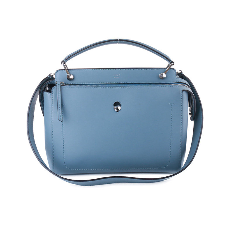 [9.5新]芬迪 dotcom 蓝色女士 中号 子母单肩手提包 l305274