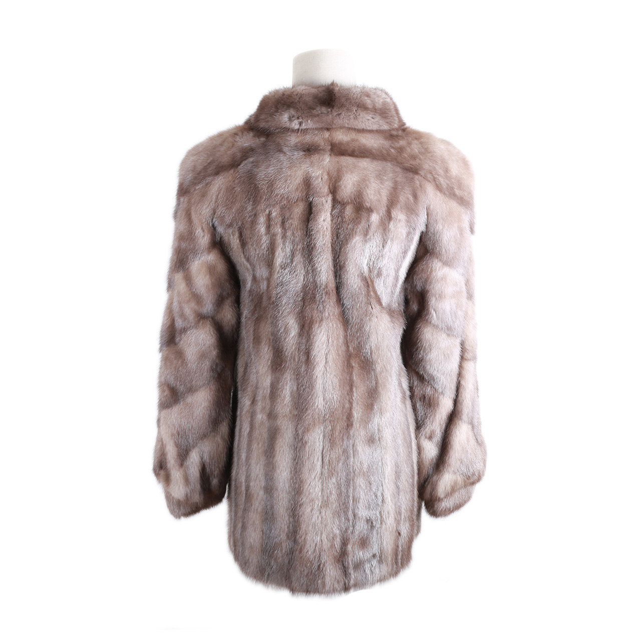 [9.5新]saga女士貂毛皮草黑色大衣外套91129012