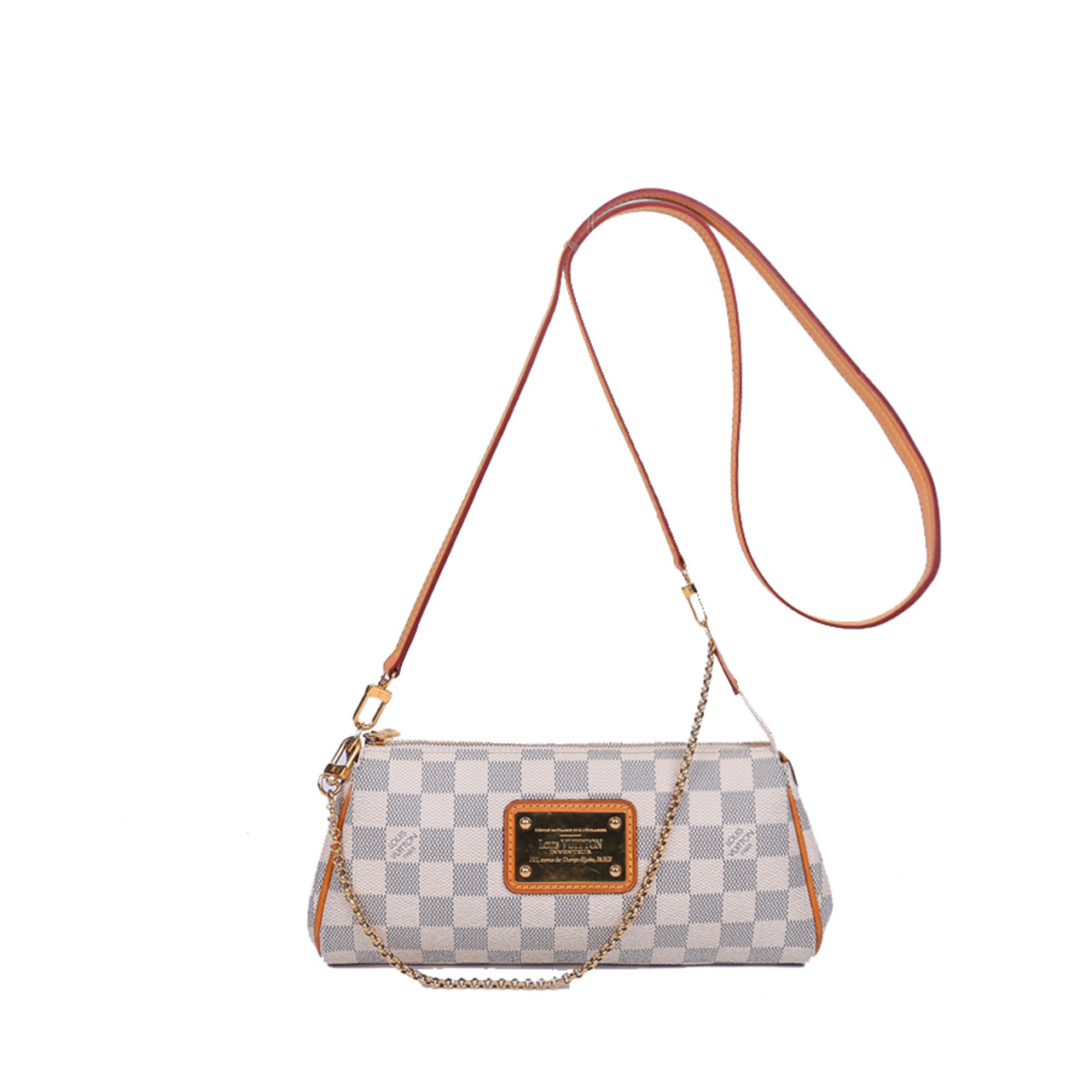 [9.5新]路易威登lv女士白棋盘eva单肩斜挎包aab1912023