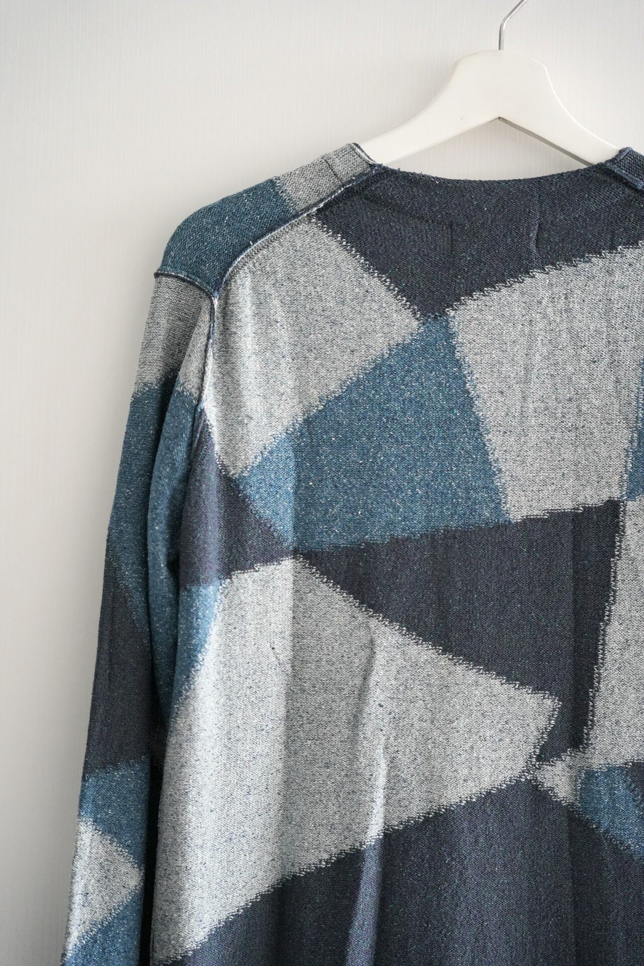 Yohji Yamamoto 12ss Geometric Silk Cardigan — label