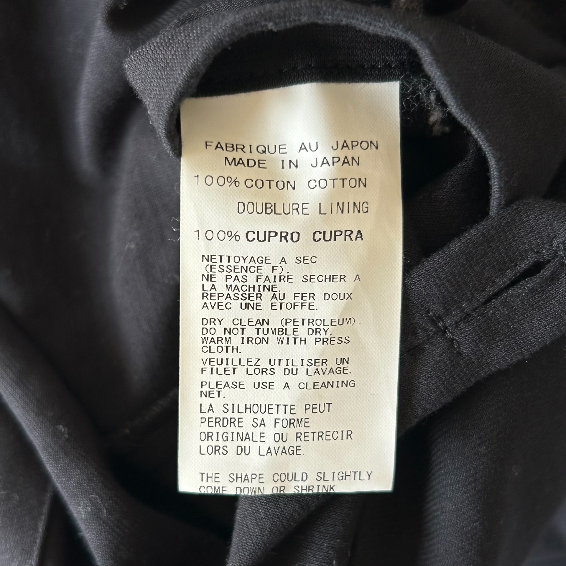 Yohji Yamamoto 14SS Raglan Cotton Blazer — label