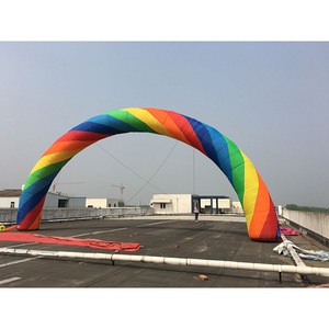 新款2019新款七彩彩色充气拱门36810米庆典礼开业促销彩虹门 15米