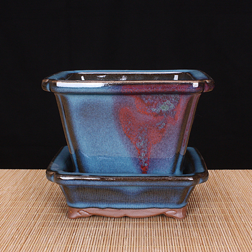 钧瓷手工花盆 刘钏博 河南省青年陶艺家 原产地矿石釉窑变精品