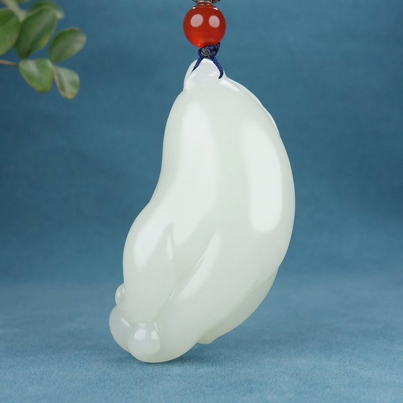 【福气绵绵】王朝安工作室出品和田玉白玉佛手瓜挂件吊坠57.44g