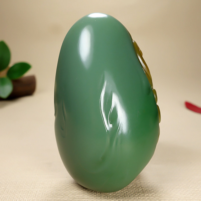 【高端收藏品】七号坑老料聚黄皮碧玉有凤来仪手把件174.98克