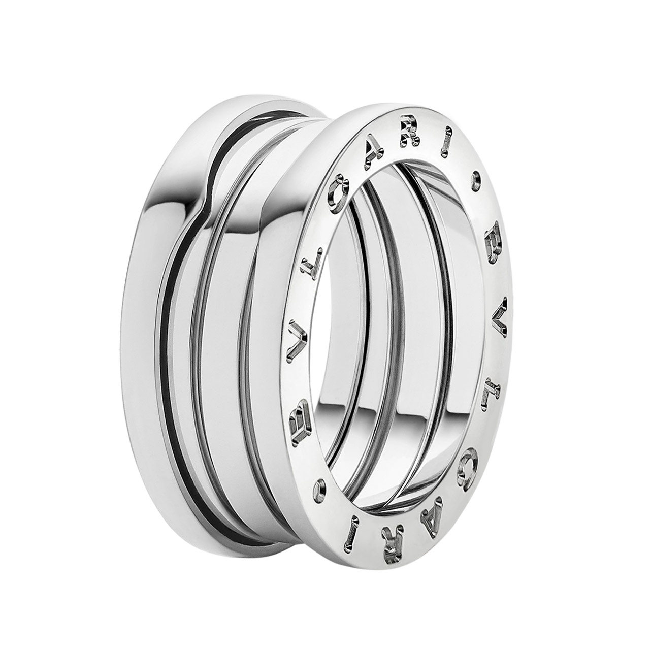 [9.9新]宝格丽bvlgari64号白金b-zero男士戒指