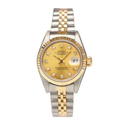 【奢品闪拍】[9.5新]劳力士18k黄金精钢自动机械女表69173