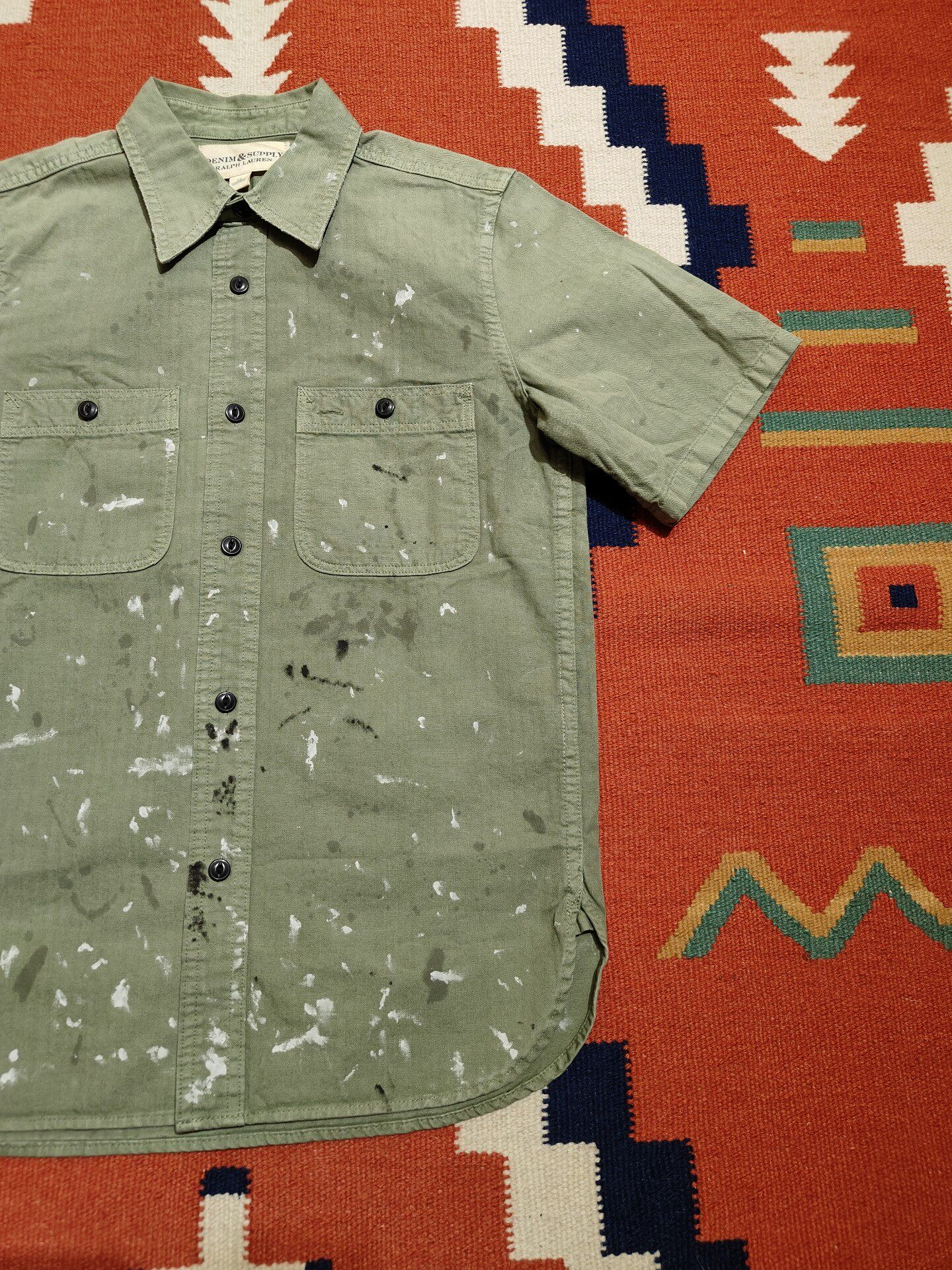 Polo Ralph Lauren Splatter Aged HBT Shirt — front