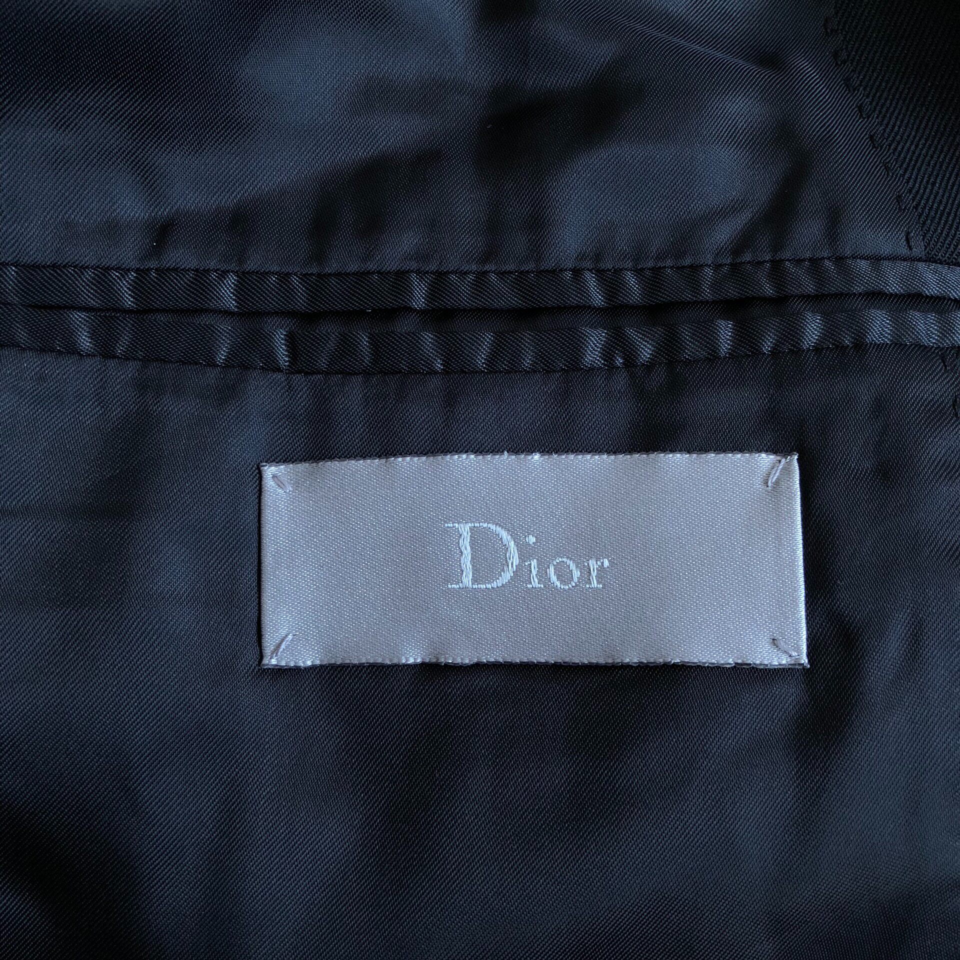 Dior Homme Striped Sleeve Wool Blazer — label