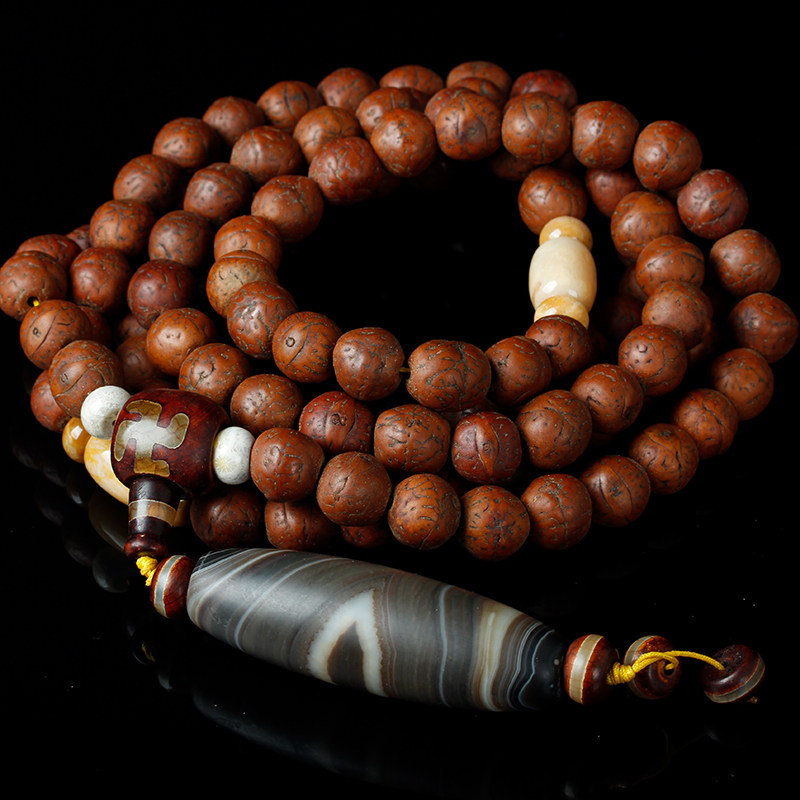 直径13mm包浆油润大直径凤眼菩提项链手链 -a-15