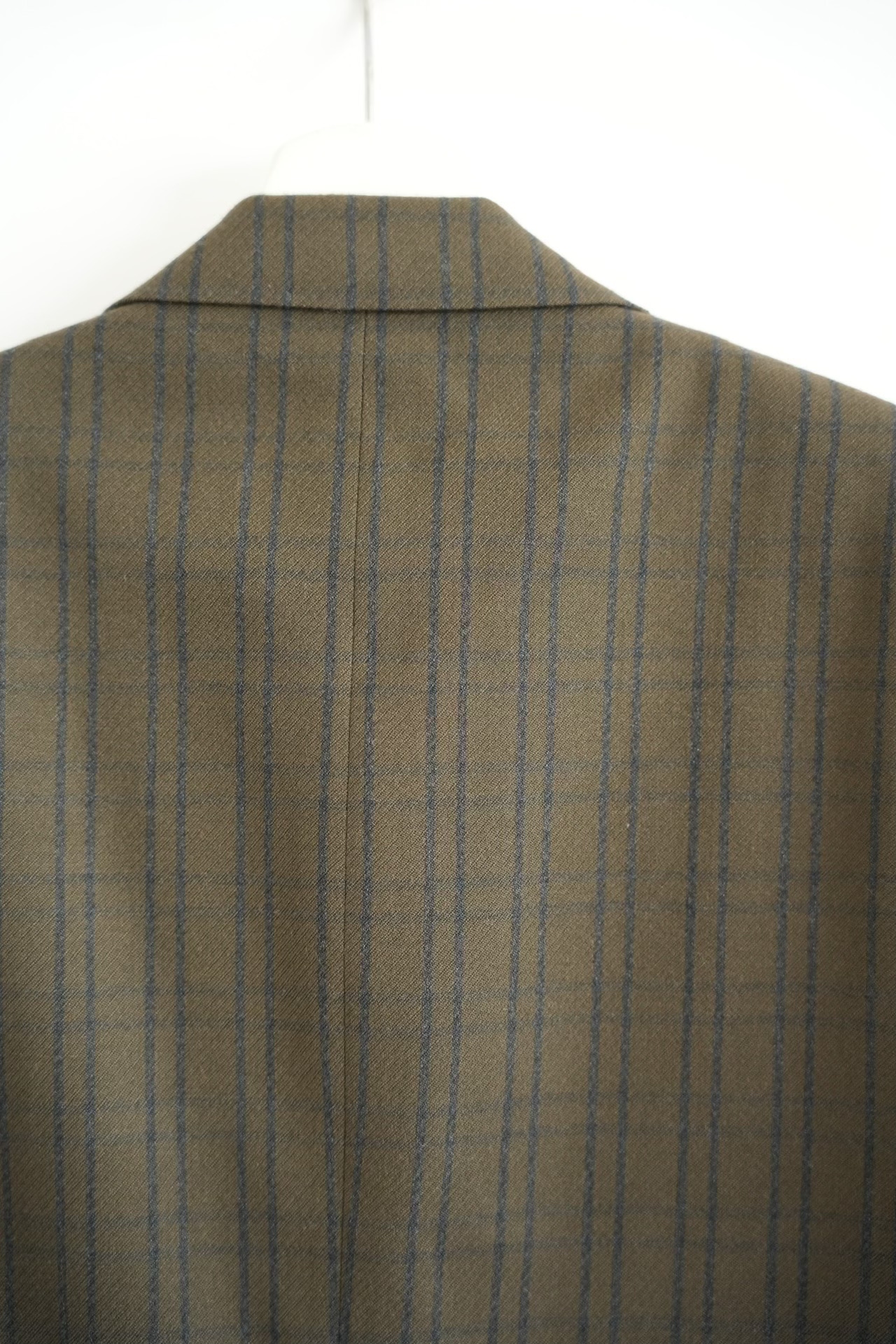 Yohji Yamamoto 80s Olive Check Blazer — back