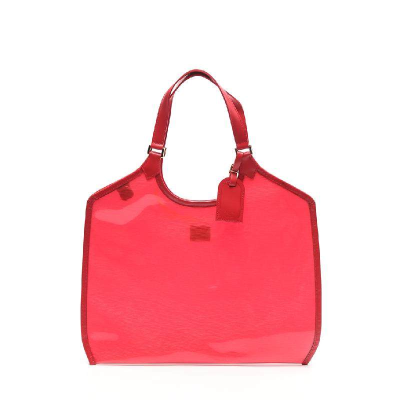 [无保留价9.0新]路易威登lv女士单肩包pvc真皮石榴红 486992