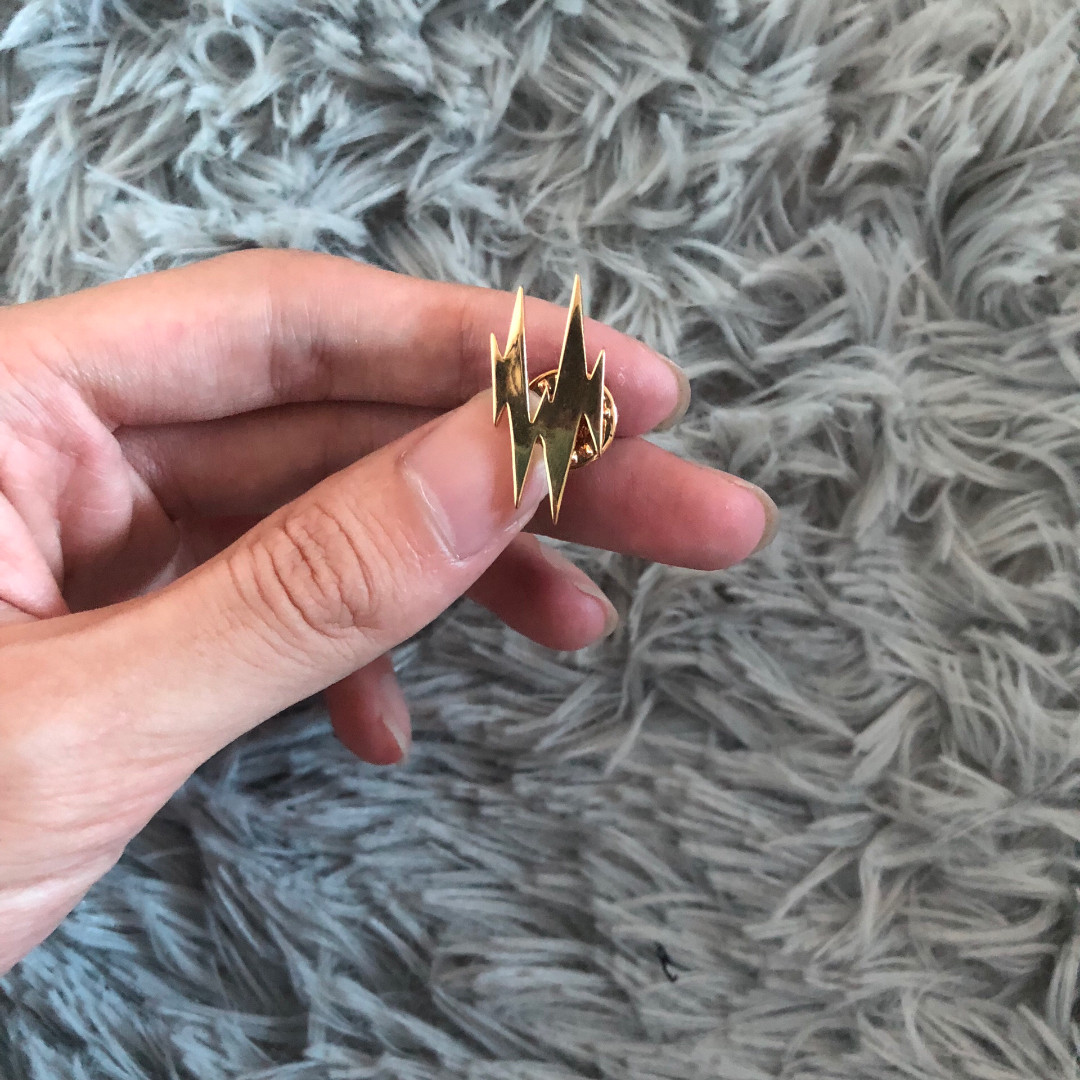 Saint Laurent Lipstick Lighter Shield Brooch — back