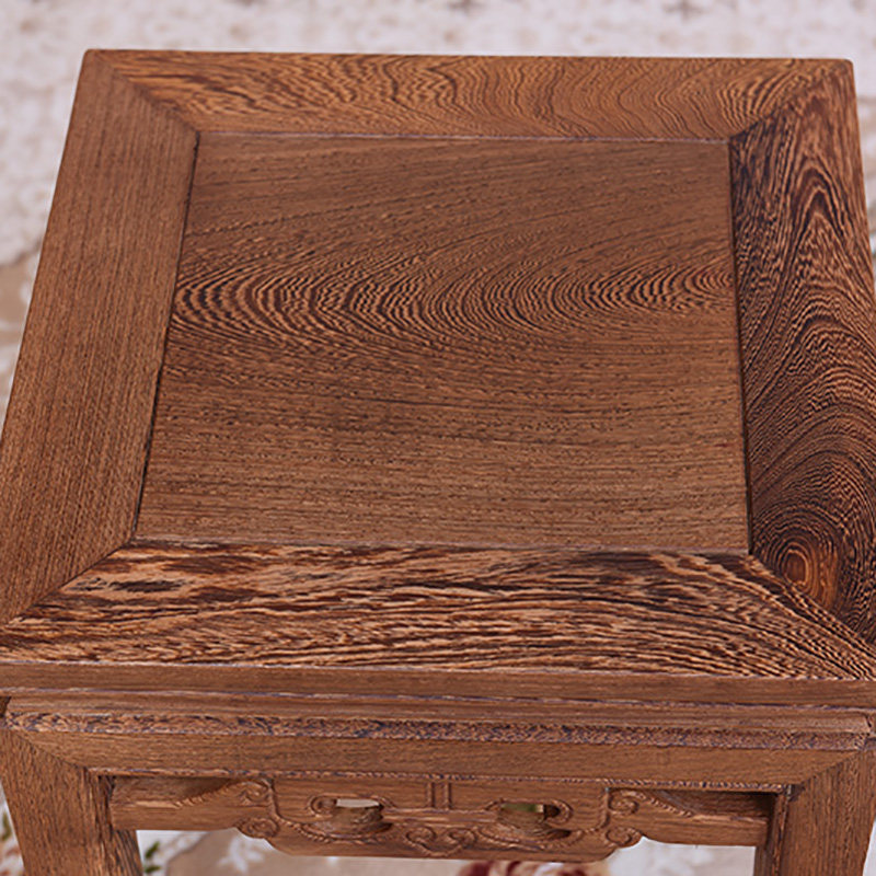 [源头好货-仙游]鸡翅木雕花方凳小凳子中式红木座椅休闲简约凳子