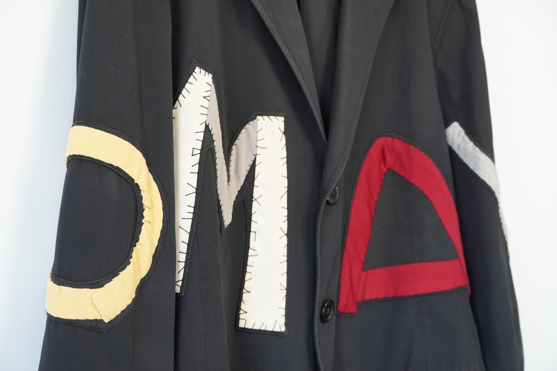 Yohji Yamamoto 80SS Letter Patch Jacket — detail