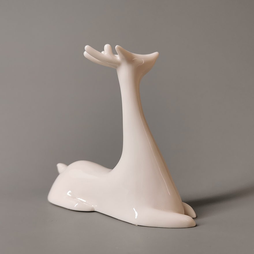 99元起拍┃阿咪《小迷鹿》白色款/陶瓷摆件 现代北欧小清新工艺品