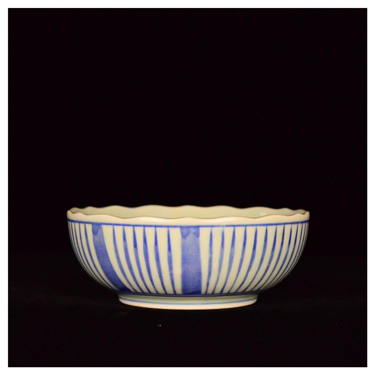 日本回流 白瓷条纹和风食器 老物件y3