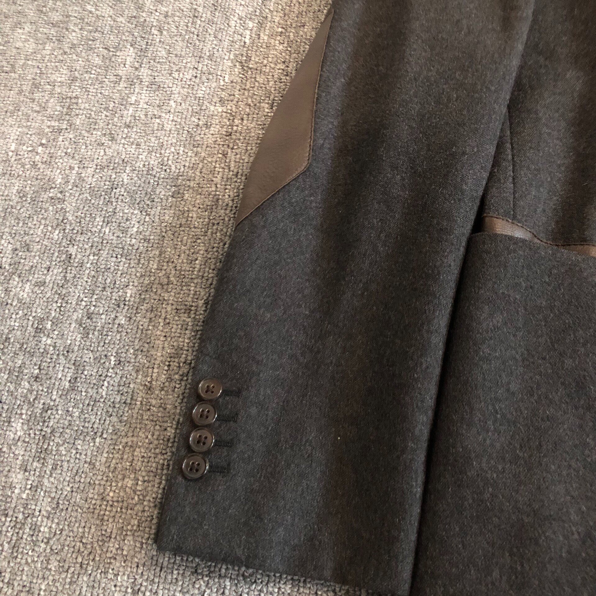 Hermes Dark Gray Wool Suit Jacket — front