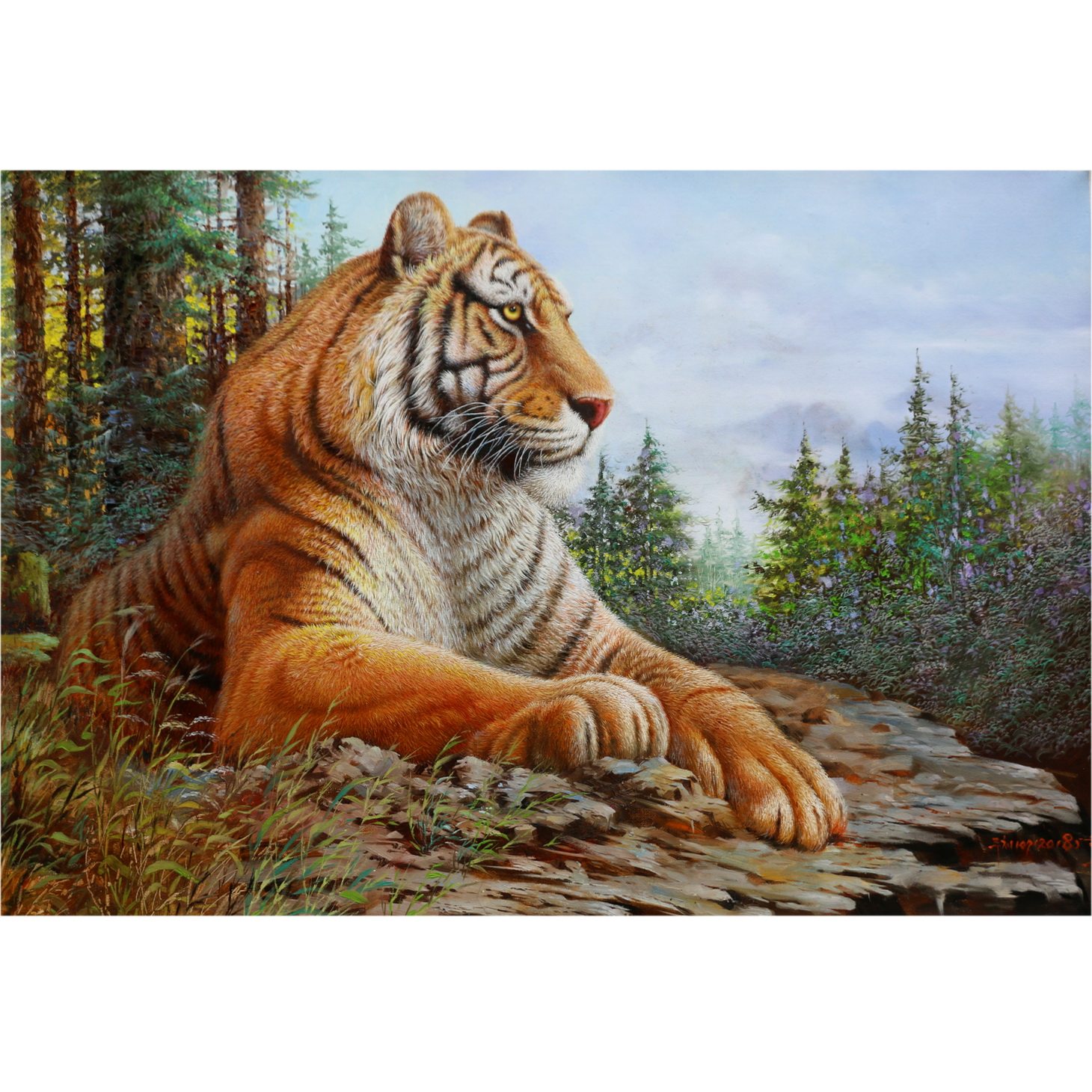 朝鲜画拍卖 书房挂画 视频看货 朴承革《虎》中央创作社