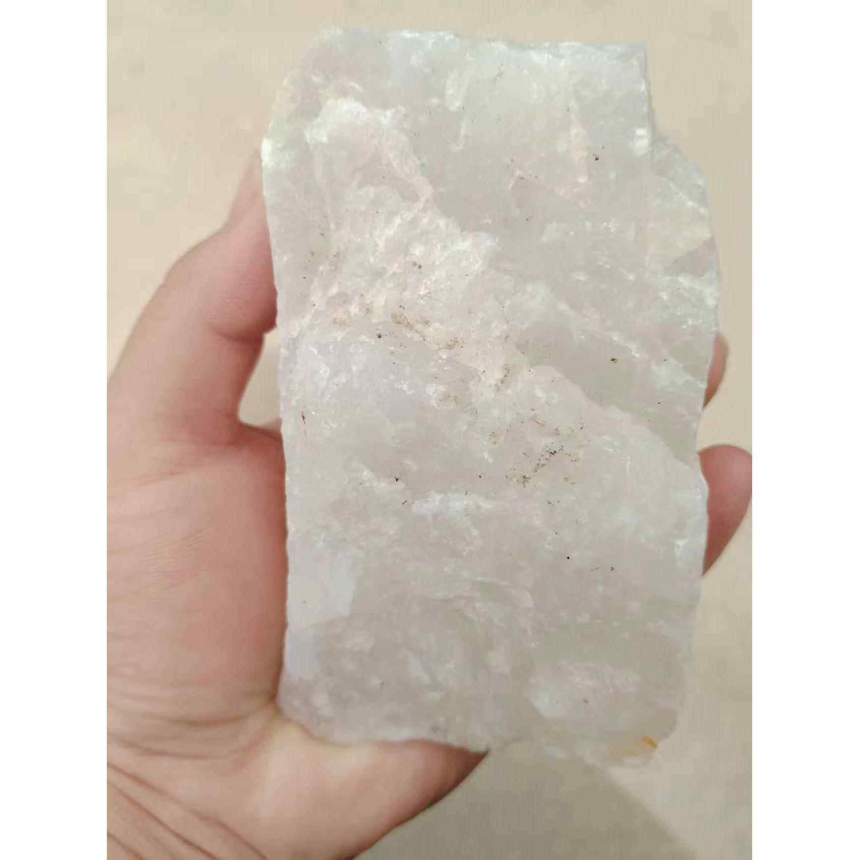 白色半透明原矿石英石块摩擦火花大块石英颗粒三八块原石石英 商品图