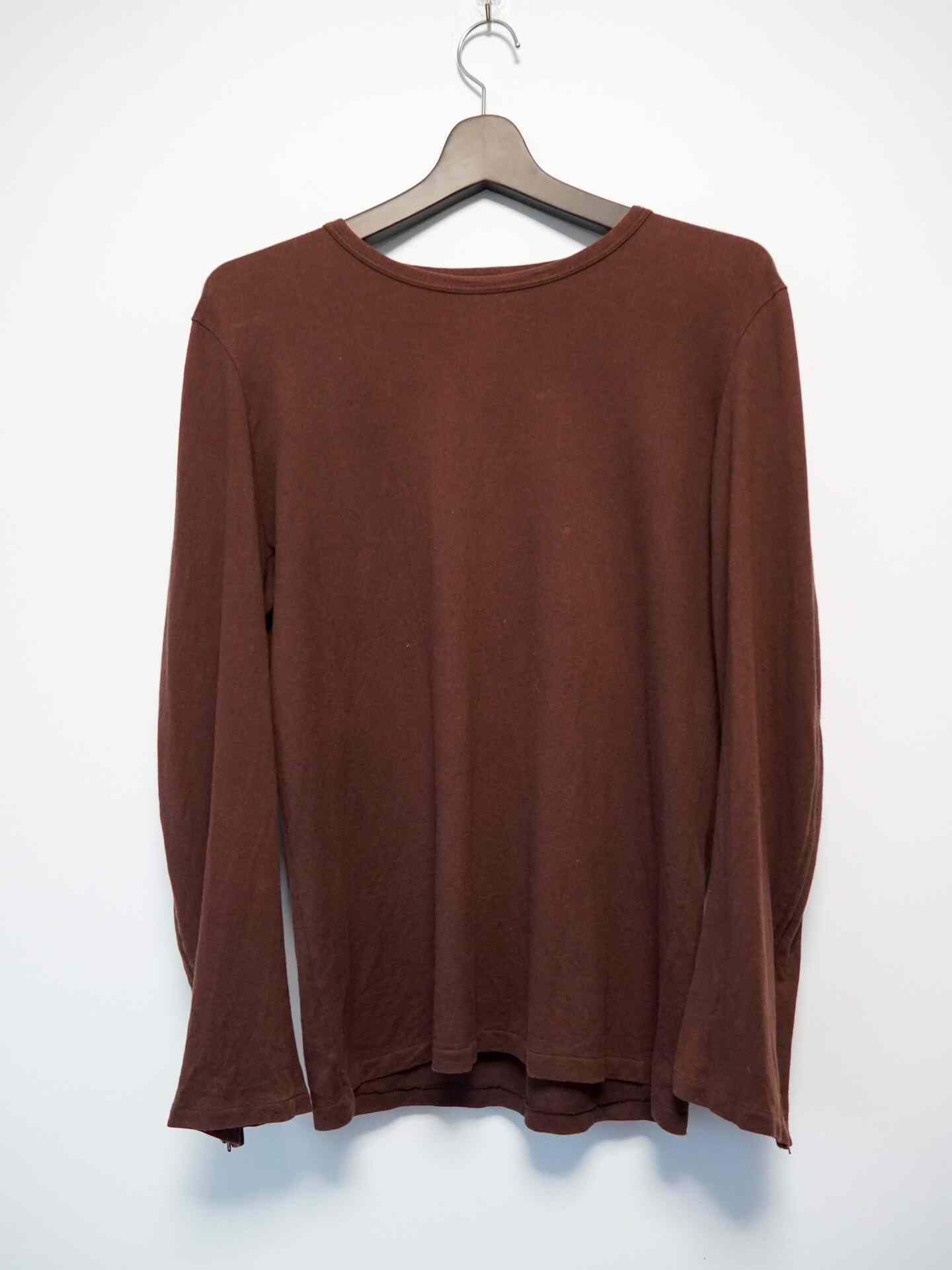 Yohji Yamamoto 2004AW Brown Back-Zip Top — label