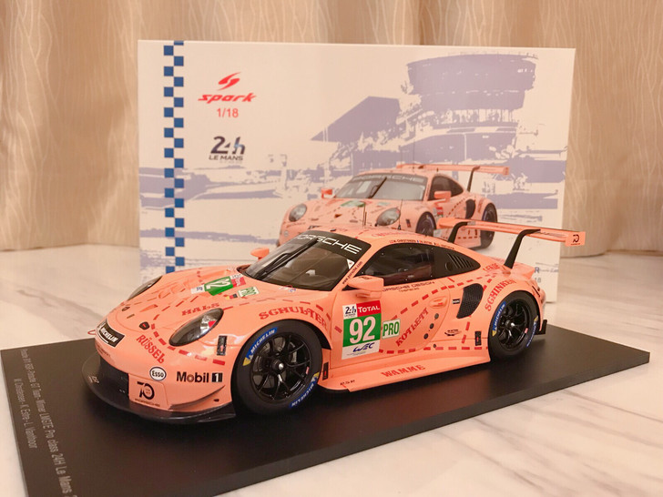 spark1/18保时捷911rsr粉猪勒芒冠军